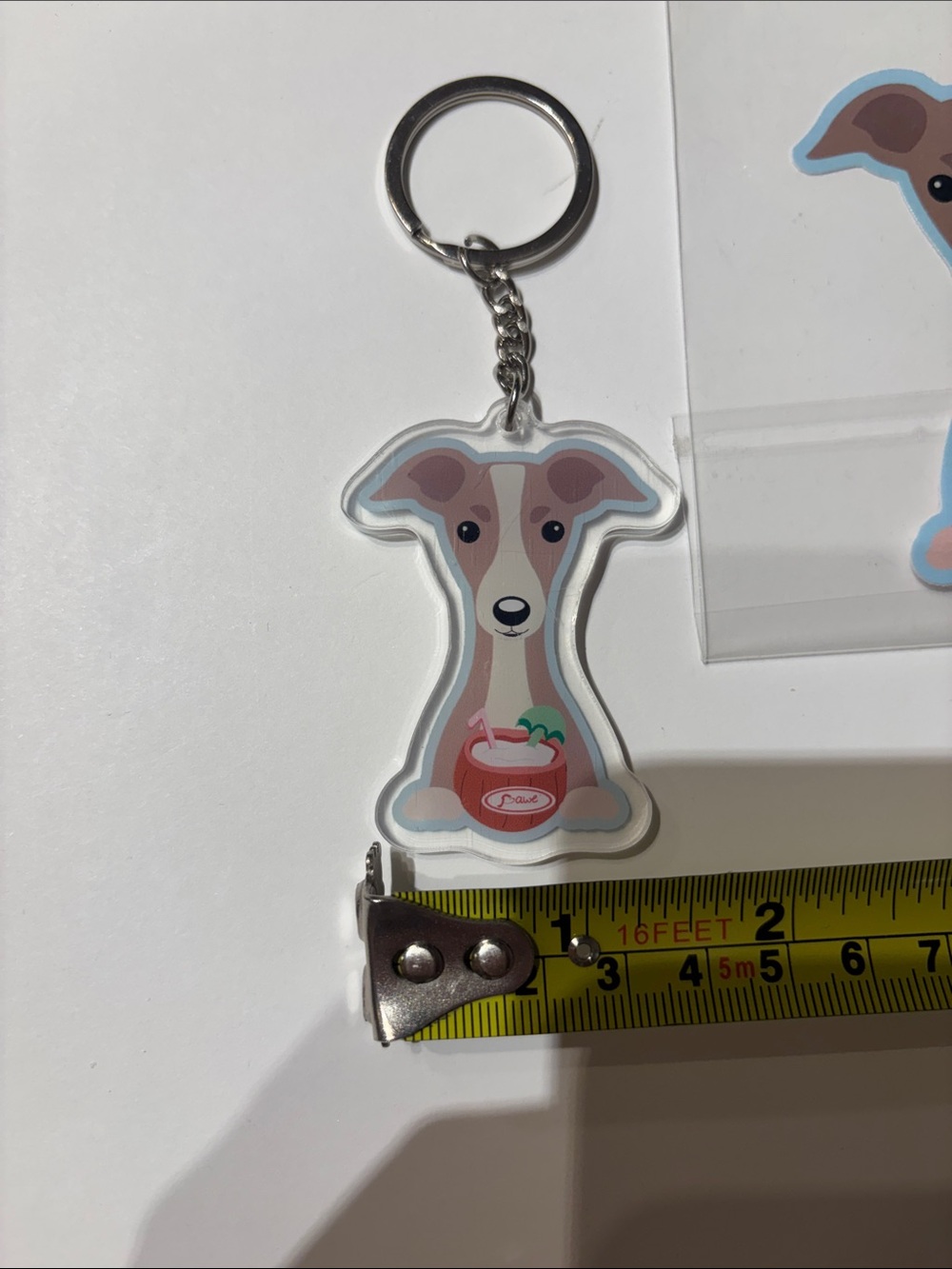 Italian Greyhound Keychain and Sticker Set - Picture 6 of 7